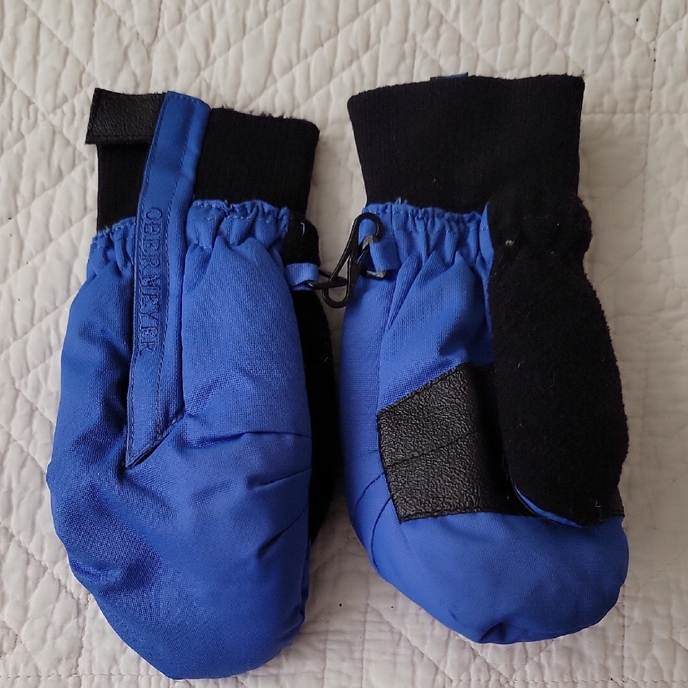 Obermeyer Blue and Black Winter Mittens